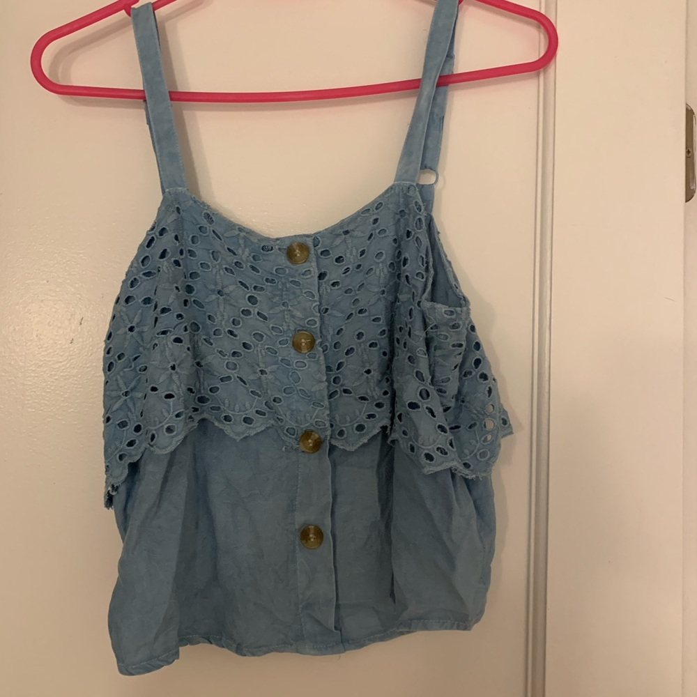 Blue Crop Top